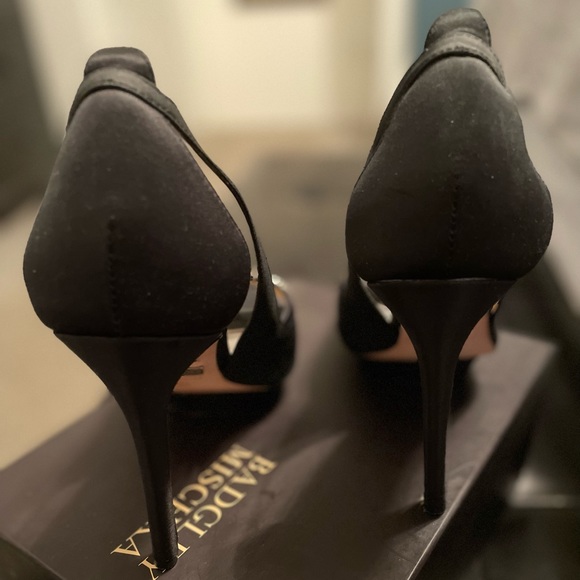 Black Satin Badgley Mischka Heels - Picture 3 of 6